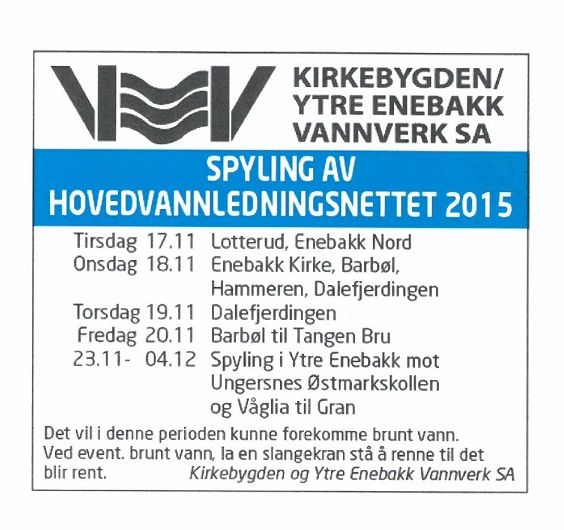 Read more about the article Spyling av hovenvannledningsnettet 2015