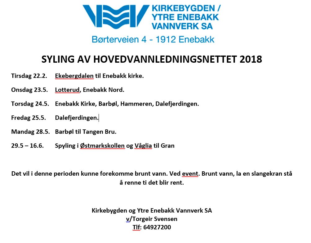 You are currently viewing Spyling av hovedvannledningsnettet 2018